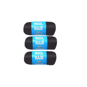 Pack of 3 Brazilian Wool hair: Faux Locks, Braids, Twists, Knitting Brazil Wool. Yarn