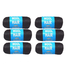 Pack of 6 Brazilian Wool hair: Faux Locks, Braids, Twists, Knitting Brazil Wool. Yarn