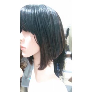 Cara Bang Asymmetrical Bob Skin Top Wig 100%Premium Fibre Soft Natural Touch Colour 1B - Image 5